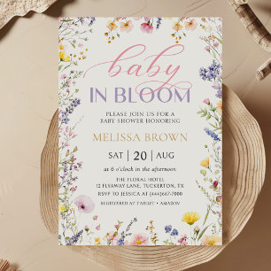 Wilde Baby in het Baby shower Bloom Uitnodiging