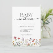 Wilde Baby in het Baby shower Bloom Uitnodiging (Staand voorkant)