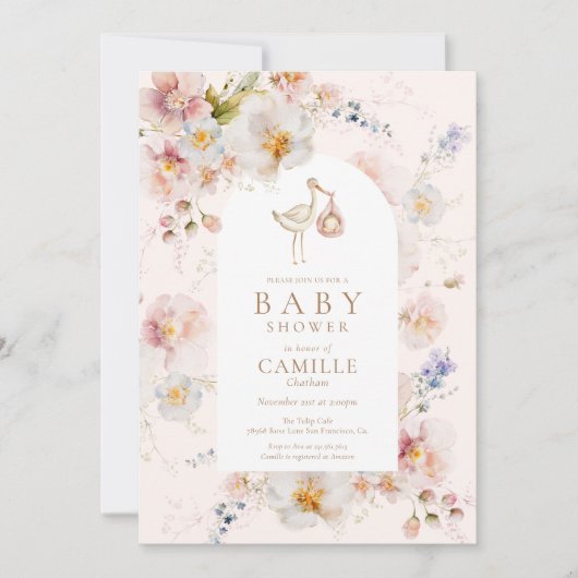 Wilde Baby in het Baby shower Bloom Uitnodiging (Voorkant)