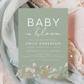 Wilde Baby in het Baby shower Bloom Uitnodiging Flyer