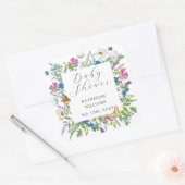 Wilde Baby in het Baby shower Bloom Vierkante Sticker (Envelop)