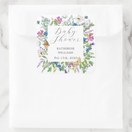Wilde Baby in het Baby shower Bloom Vierkante Sticker