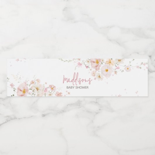 Wilde Baby in het Baby shower Bloom Waterfles Etiket (Enkel label)