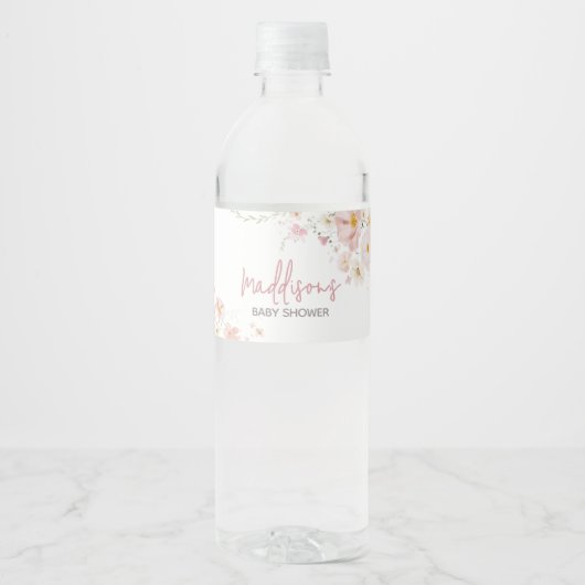 Wilde Baby in het Baby shower Bloom Waterfles Etiket (Voorkant)