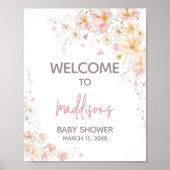 Wilde Baby in het Baby shower Bloom Welkom Poster (Voorkant)