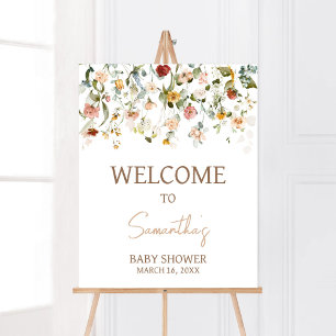 Wilde Baby in het Baby shower Bloom Welkom Poster