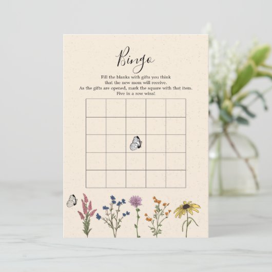  Wilde Baby shower Bingo Game Kaart (Staand voorkant)