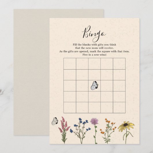  Wilde Baby shower Bingo Game Kaart (Voorkant / Achterkant)