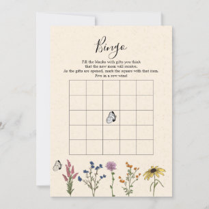 Wilde Baby shower Bingo Game Kaart