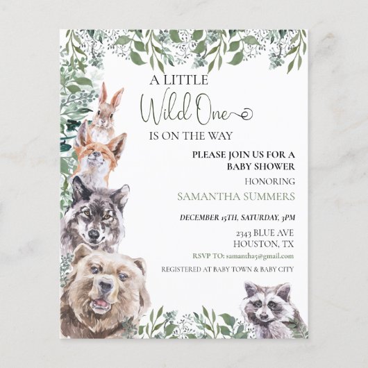 Wilde Baby shower Bossen (Voorkant)