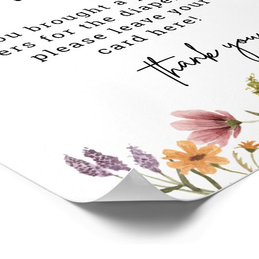 Wilde Baby shower Diaper Raffle Digital Poster (Hoek)