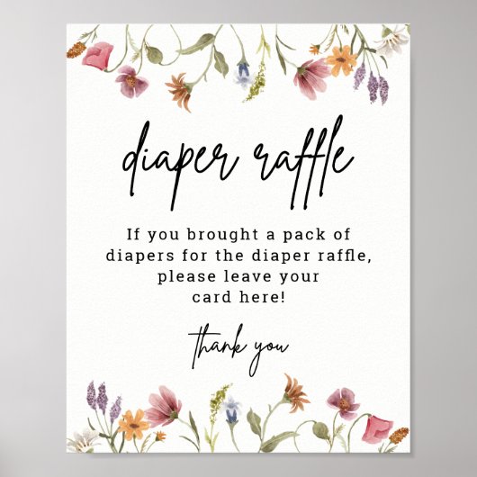 Wilde Baby shower Diaper Raffle Digital Poster (Voorkant)