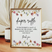 Wilde Baby shower Diaper Raffle Digital Poster