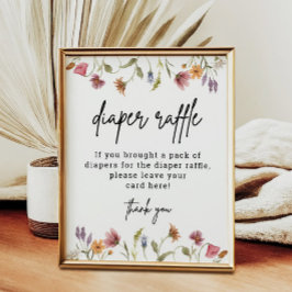 Wilde Baby shower Diaper Raffle Digital Poster