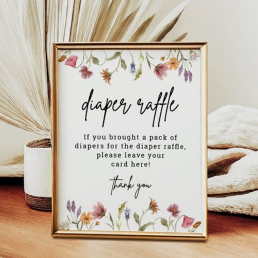 Wilde Baby shower Diaper Raffle Digital Poster