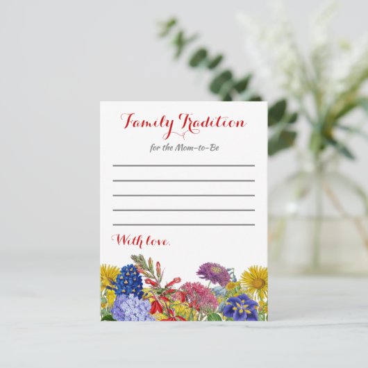 Wilde Baby shower Familie Traditie Kaart (Staand voorkant)