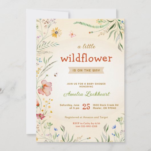 Wilde Baby shower Floral Summer Chic Sprinkle Kaart (Voorkant)