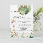 Wilde baby shower giraffe oerwoud luxe kaart (Staand voorkant)