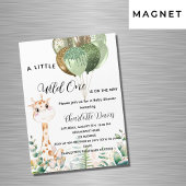 Wilde baby shower giraffe oerwoud luxe magnetische uitnodiging