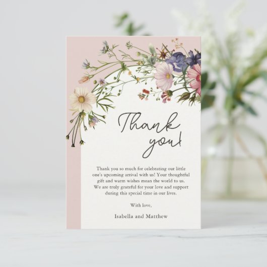 Wilde Baby shower Hartelijk dank Bedankkaart (Staand voorkant)