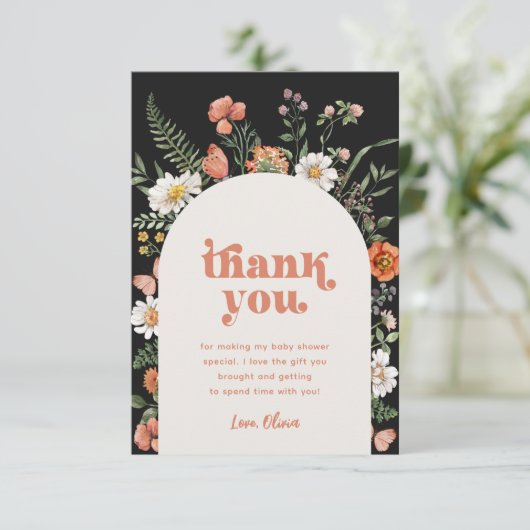 Wilde Baby shower Hartelijk dank Bedankkaart (Staand voorkant)