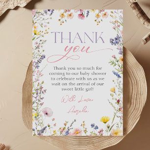 Wilde Baby shower Hartelijk dank Bedankkaart