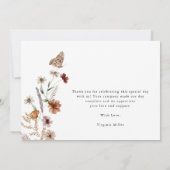 Wilde Baby shower Hartelijk dank Bedankkaart (Achterkant)