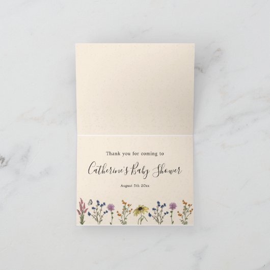  Wilde Baby shower Hartelijk dank Bedankkaart (Binnen)