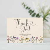  Wilde Baby shower Hartelijk dank Bedankkaart (Staand voorkant)