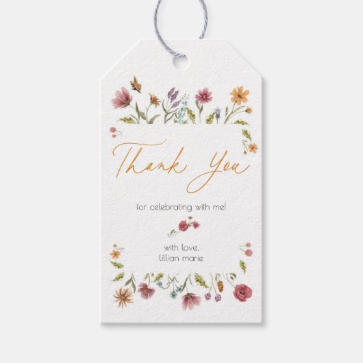 Wilde Baby shower of Birthday Dank je Label Cadeaulabel (Voorkant)