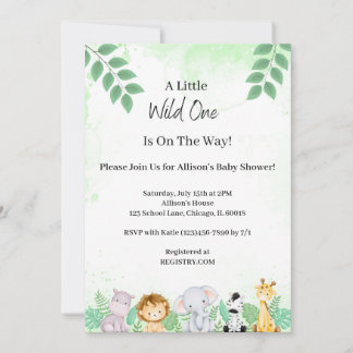 Wilde baby shower uitnodiging