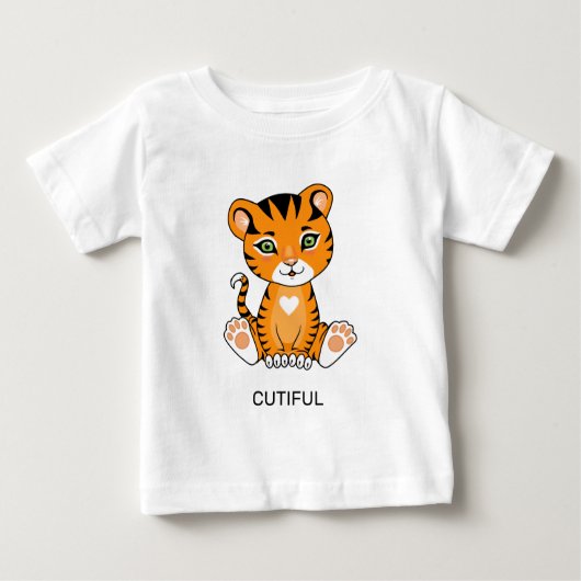 Wilde Baby Tiger Animal Cartoon T-Shirt (Voorkant)