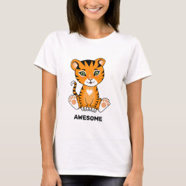 Wilde baby tijger dier cartoon t-shirt