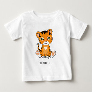 Wilde baby tijger dier cartoon T-shirt