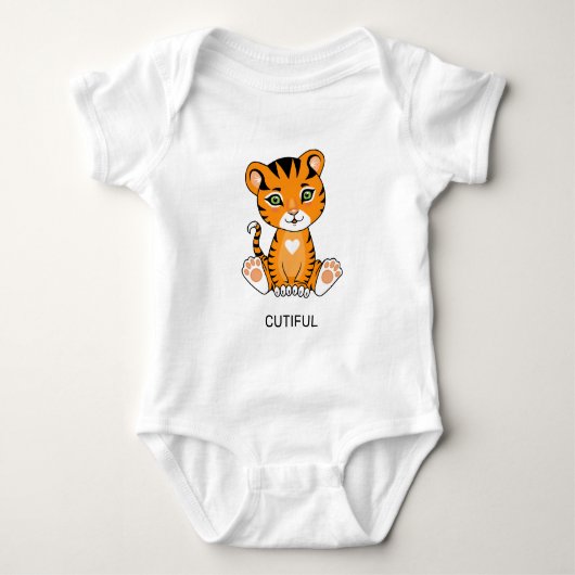 Wilde Baby Tijger Dieren Cartoons Romper (Voorkant)