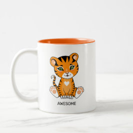 Wilde Baby Tijger Dieren Cartoons Tweekleurige Koffiemok