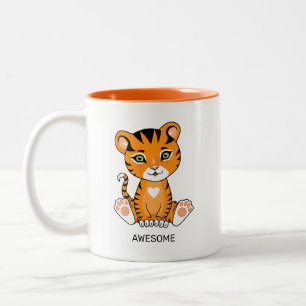 Wilde Baby Tijger Dieren Cartoons Tweekleurige Koffiemok