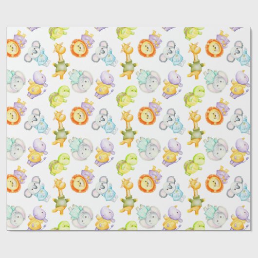 Wilde babydieren cadeaupapier (Vlak)