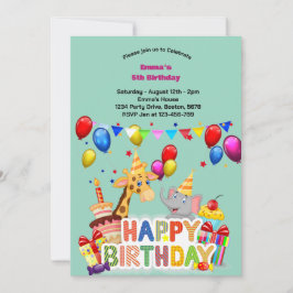 Wilde ballen en feestbeesten Kinderverjaardagsfees Kaart