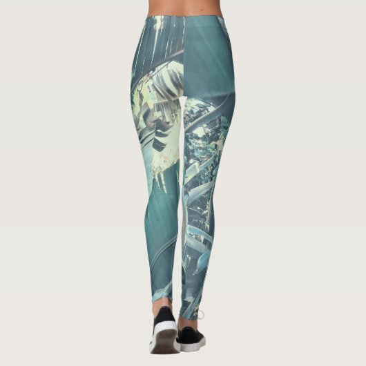 Wilde Banana Palm Tree Leaf Pattern Champ Leggings (Achterkant)