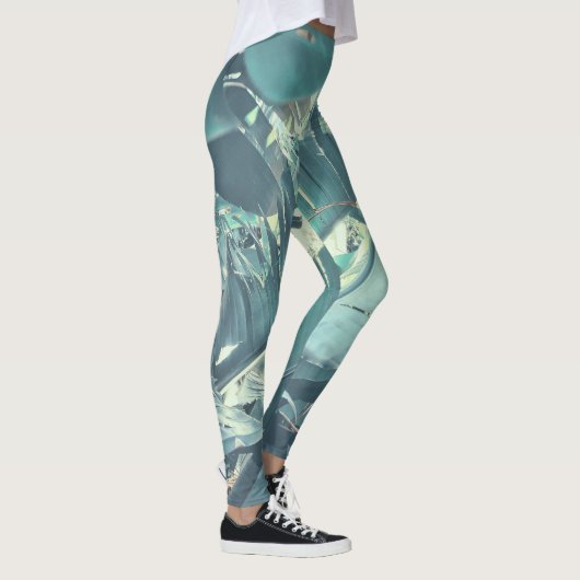 Wilde Banana Palm Tree Leaf Pattern Champ Leggings (Rechts)