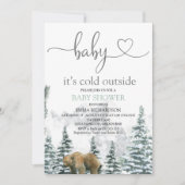 Wilde Beer Baby Koud buiten Baby shower Kaart (Voorkant)