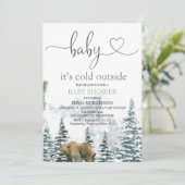 Wilde Beer Baby Koud buiten Baby shower Kaart (Staand voorkant)
