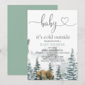 Wilde Beer Baby Koud buiten Baby shower Kaart (Voorkant / Achterkant)