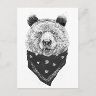 Wilde beer briefkaart