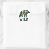 Wilde Beer buitenshuis Natuur Vierkante Sticker (Tas)