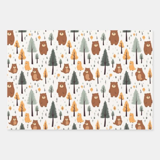 wilde Beren in het bos Inpakpapier Vel (Voorkant 3)