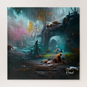 Wilde Beren in Lush Forest Landscape Legpuzzel