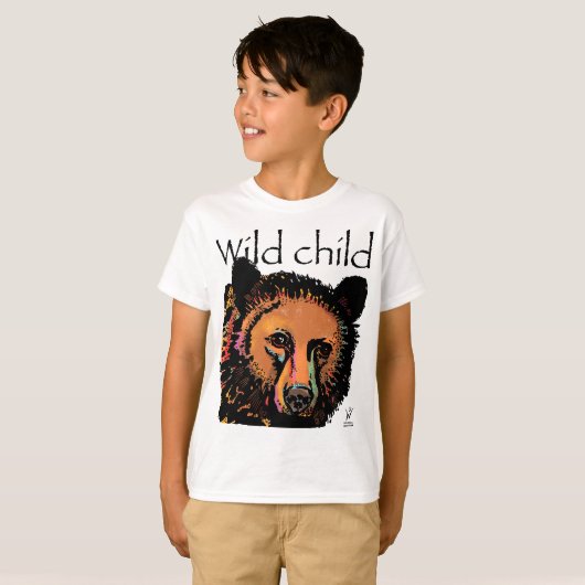 Wilde beren regenboogdieren t-shirt (Voorkant volledig)