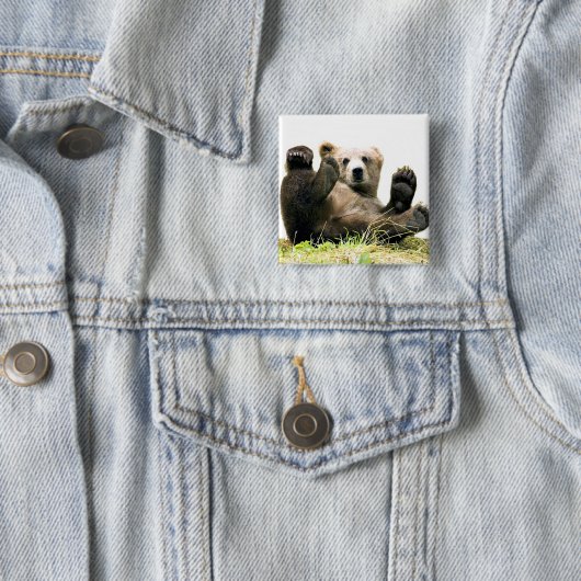 Wilde Beren Vierkante Button 5,1 Cm (In situ)